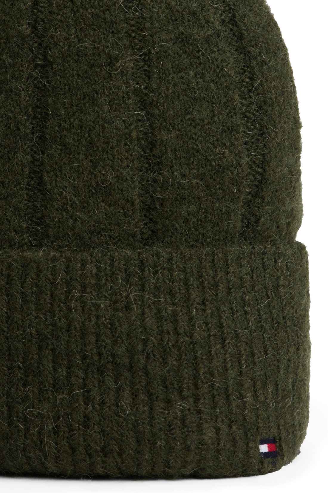 Tommy Hilfiger women's pink wide-rib knit beanie in a wool and alpaca blend — view 15