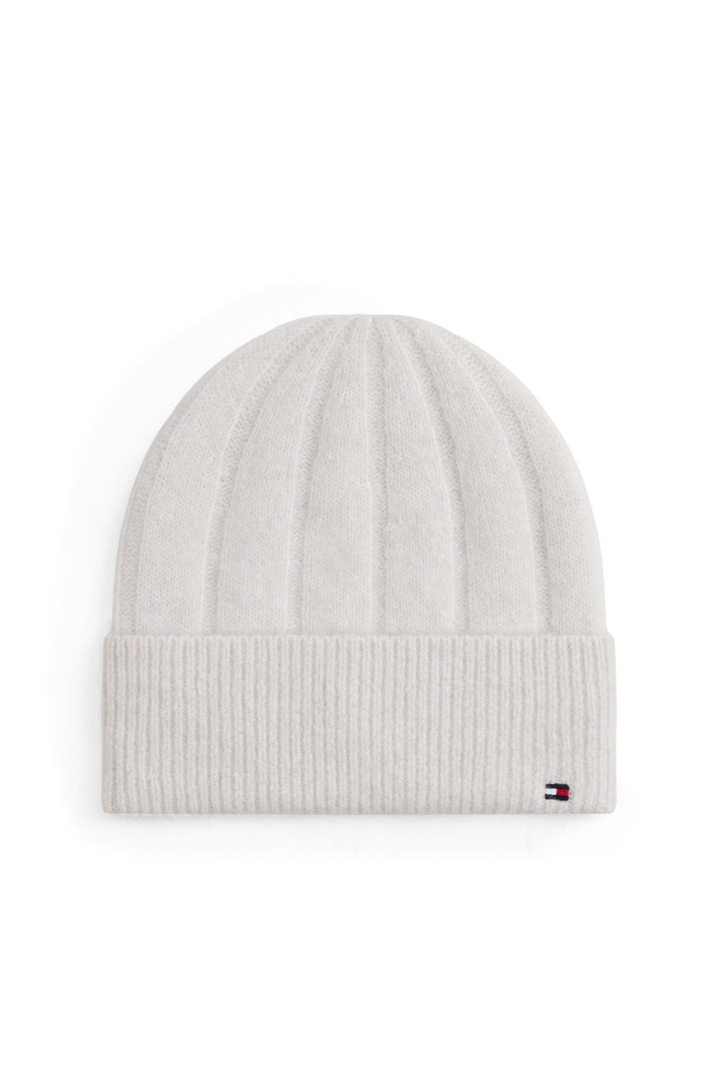 Tommy Hilfiger women's pink wide-rib knit beanie in a wool and alpaca blend — view 4