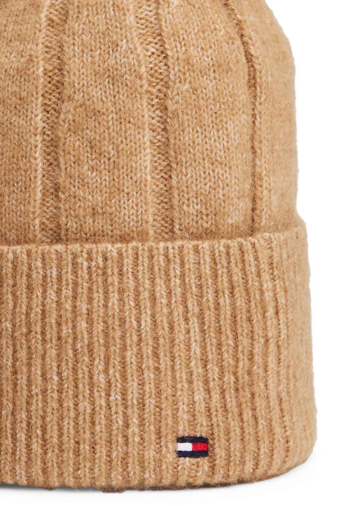 Tommy Hilfiger women's pink wide-rib knit beanie in a wool and alpaca blend — view 18