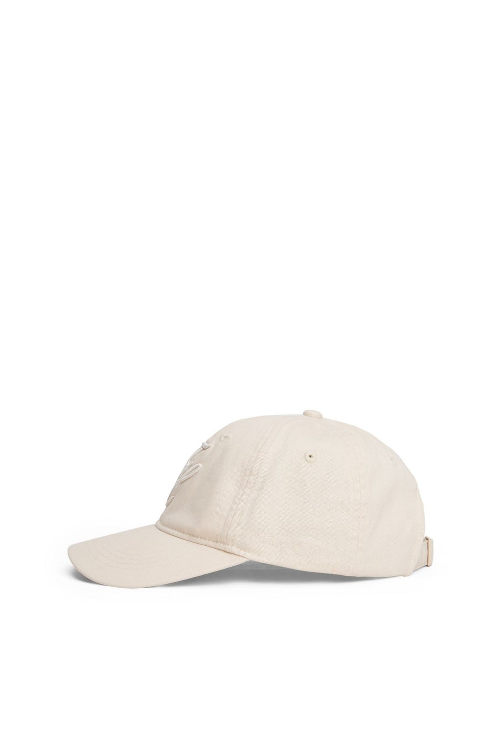 Military green women's organic cotton baseball cap featuring front monogram embroidery and six-panel construction — view 6