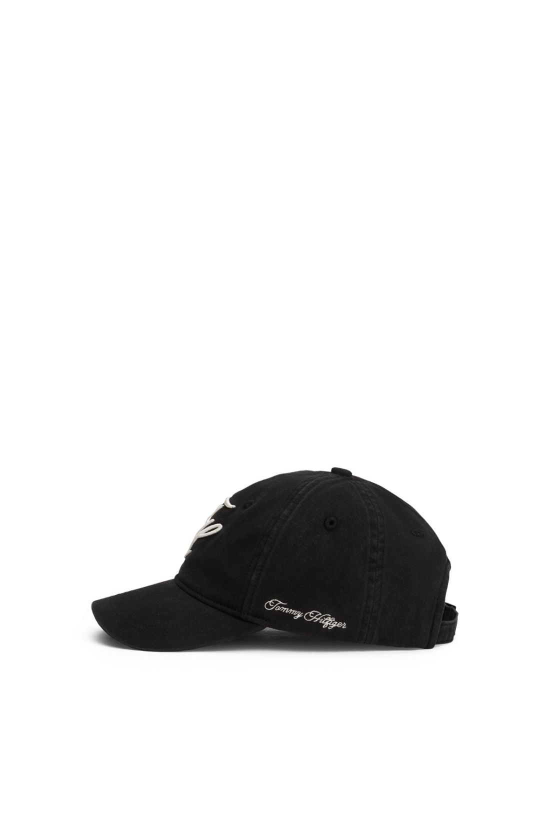 Military green women's organic cotton baseball cap featuring front monogram embroidery and six-panel construction — view 9