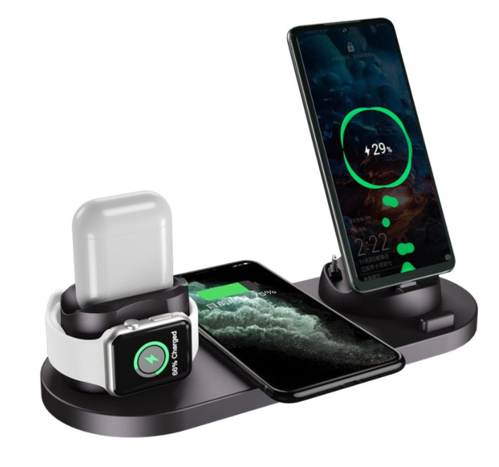 Wireless Charger For IPhone Fast Charger For Phone Fast Charging Pad For Phone Watch 6 In 1 Charging Dock Station-5