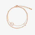 Cubic floral butterfly layered bracelet-5