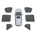 Black magnetic mesh car window sun shade installed on a Volvo XC40 front window