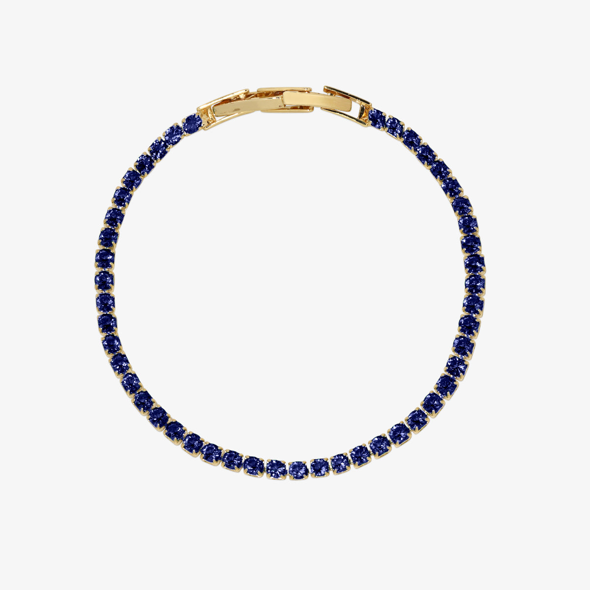 Elegant handcrafted gemstone tennis bracelet featuring sparkling 3mm stones in a premium plated setting. — view 5