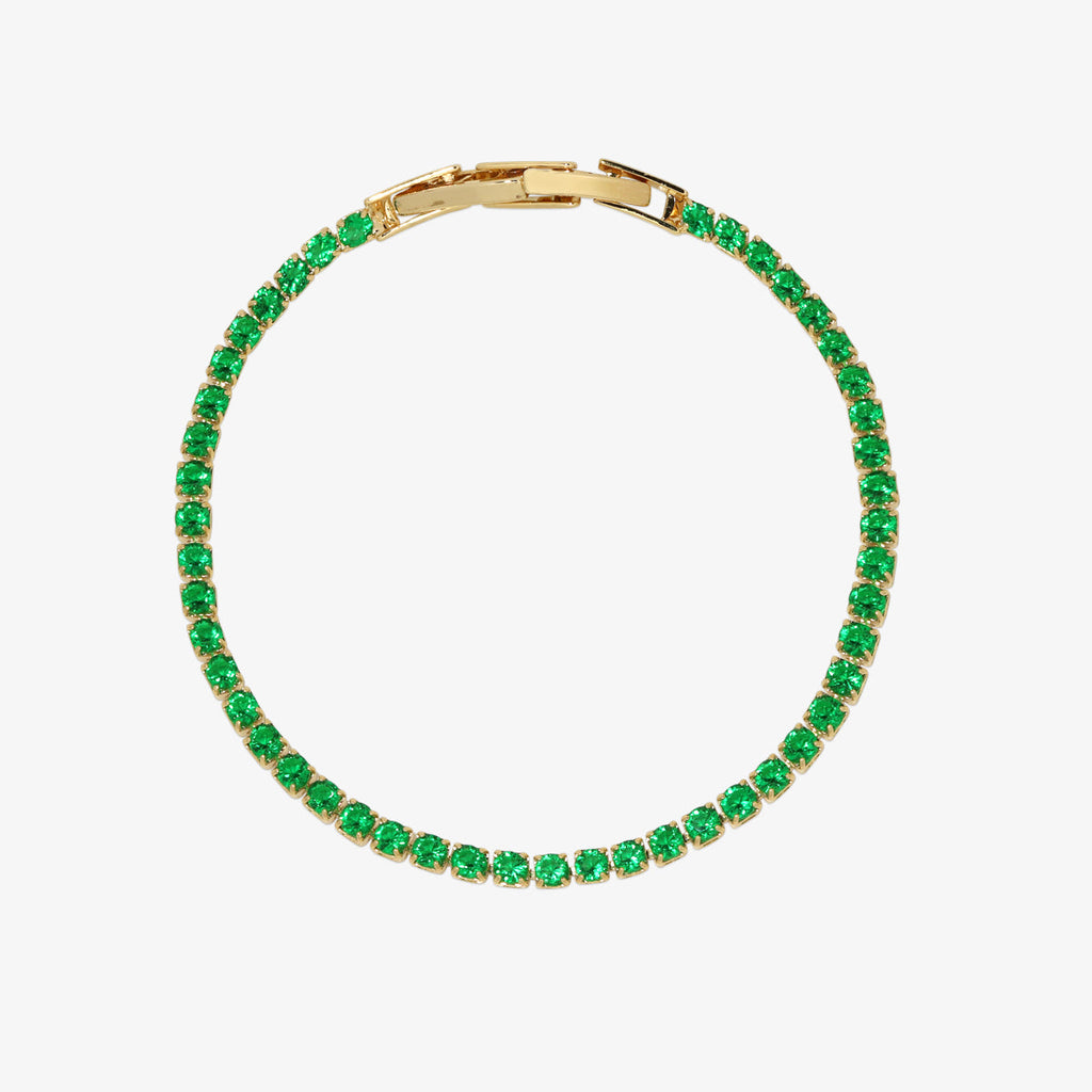 Elegant handcrafted gemstone tennis bracelet featuring sparkling 3mm stones in a premium plated setting. — view 4