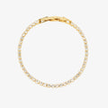 Elegant handcrafted gemstone tennis bracelet featuring sparkling 3mm stones in a premium plated setting.