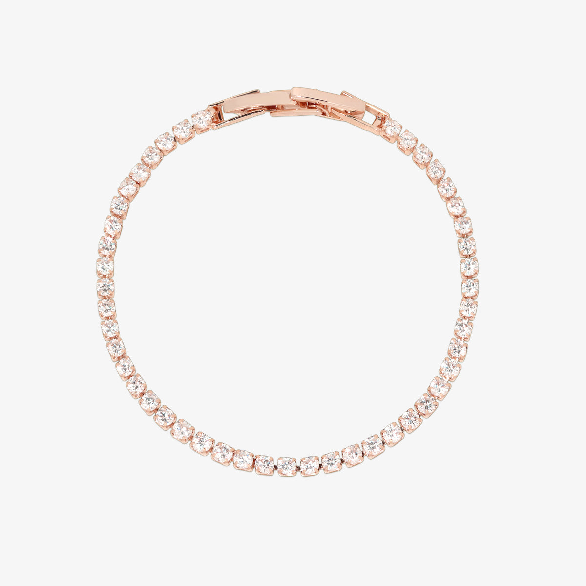 Elegant handcrafted gemstone tennis bracelet featuring sparkling 3mm stones in a premium plated setting. — view 3
