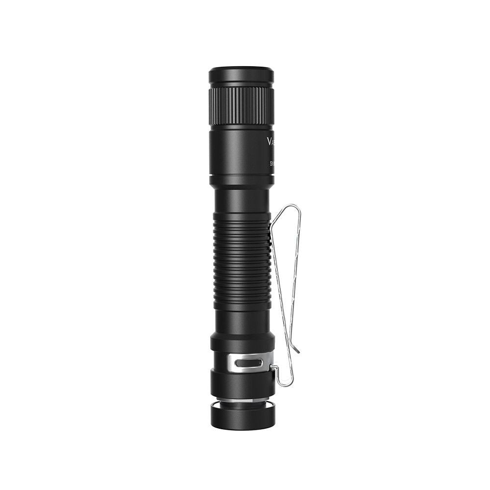 Compact EDC flashlight featuring a durable aviation aluminium body and two-way stainless steel pocket clip — view 4