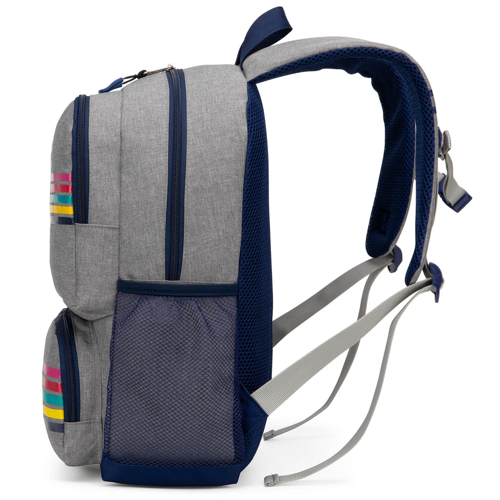 Nautica kids backpack with heart pattern, durable water-resistant polyester material, and padded shoulder straps — view 4