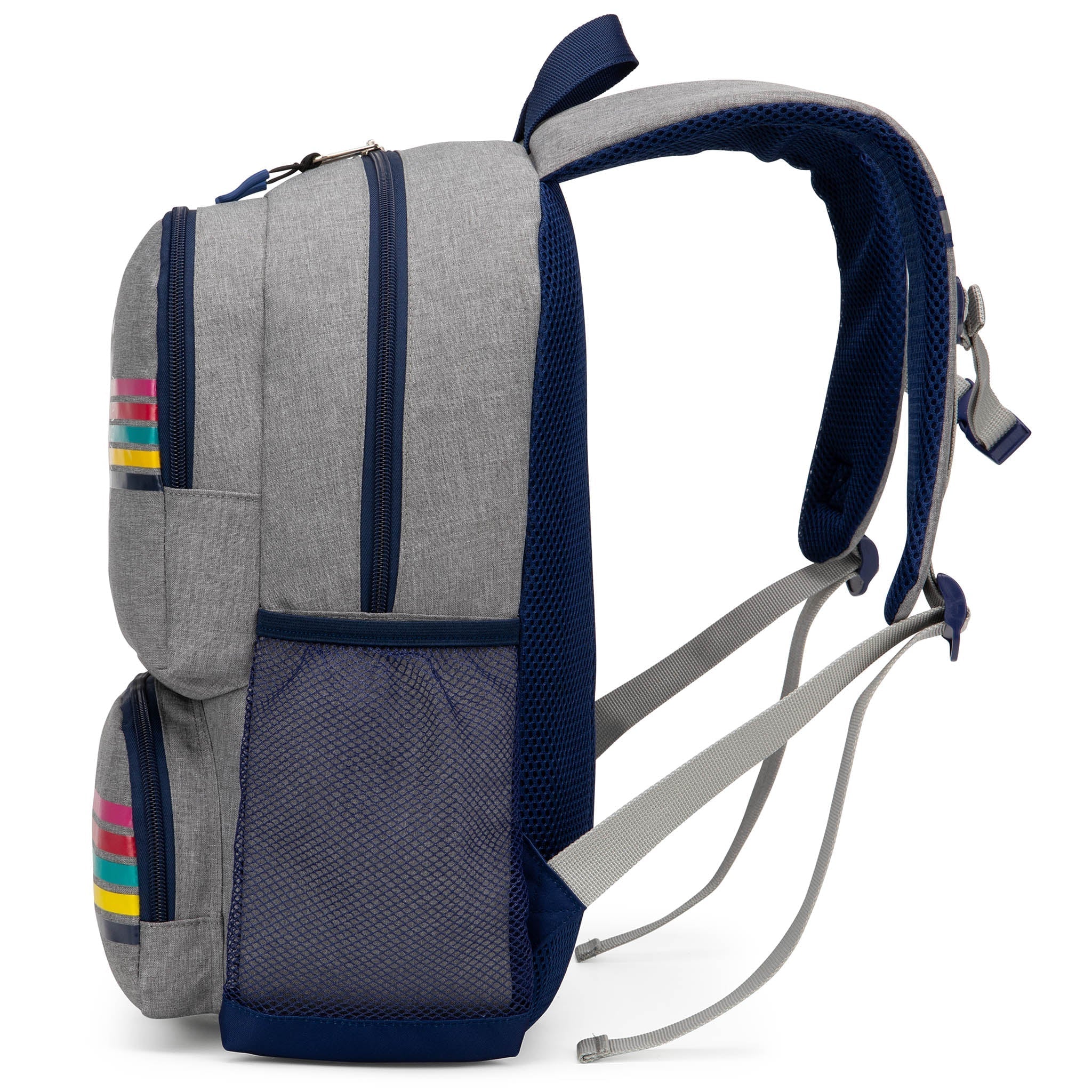 Nautica kids backpack with heart pattern, durable water-resistant polyester material, and padded shoulder straps — view 4