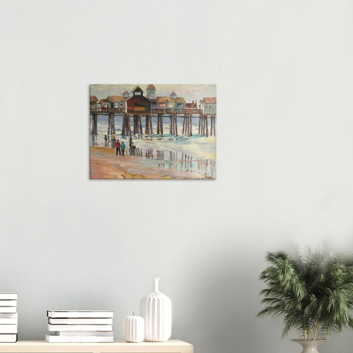 'Serenity by the Sea' Coastal I 18x24 inch Art Print on Canvas I Original Artwork by American Artist Barbara Cleary-1