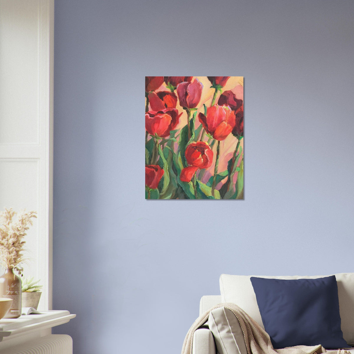'Tulips' Floral I 16x20 Museum-Quality Matte Paper Poster | Original Artwork by American Artist Barbara Cleary (Fall Collection)-2