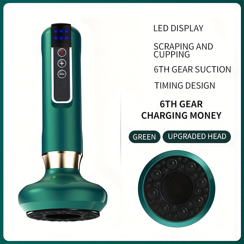 USB rechargeable electric Gua Sha massage tool in a compact portable design for soothing muscle relief — view 2