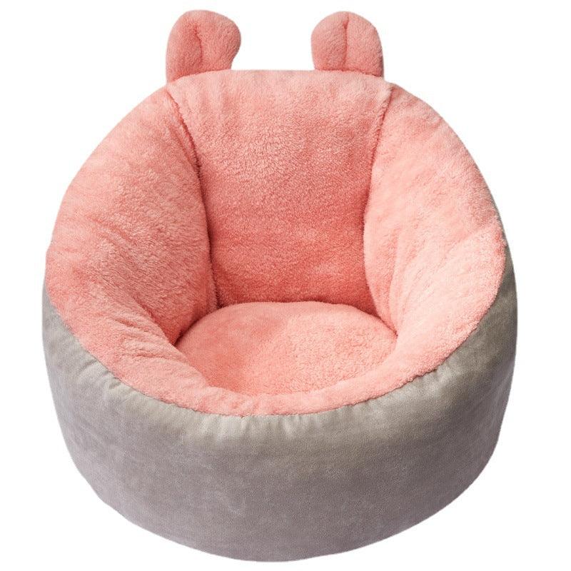 Cozy cotton small dog bed sleeping bag in a sleek neutral color with plush interior — view 5