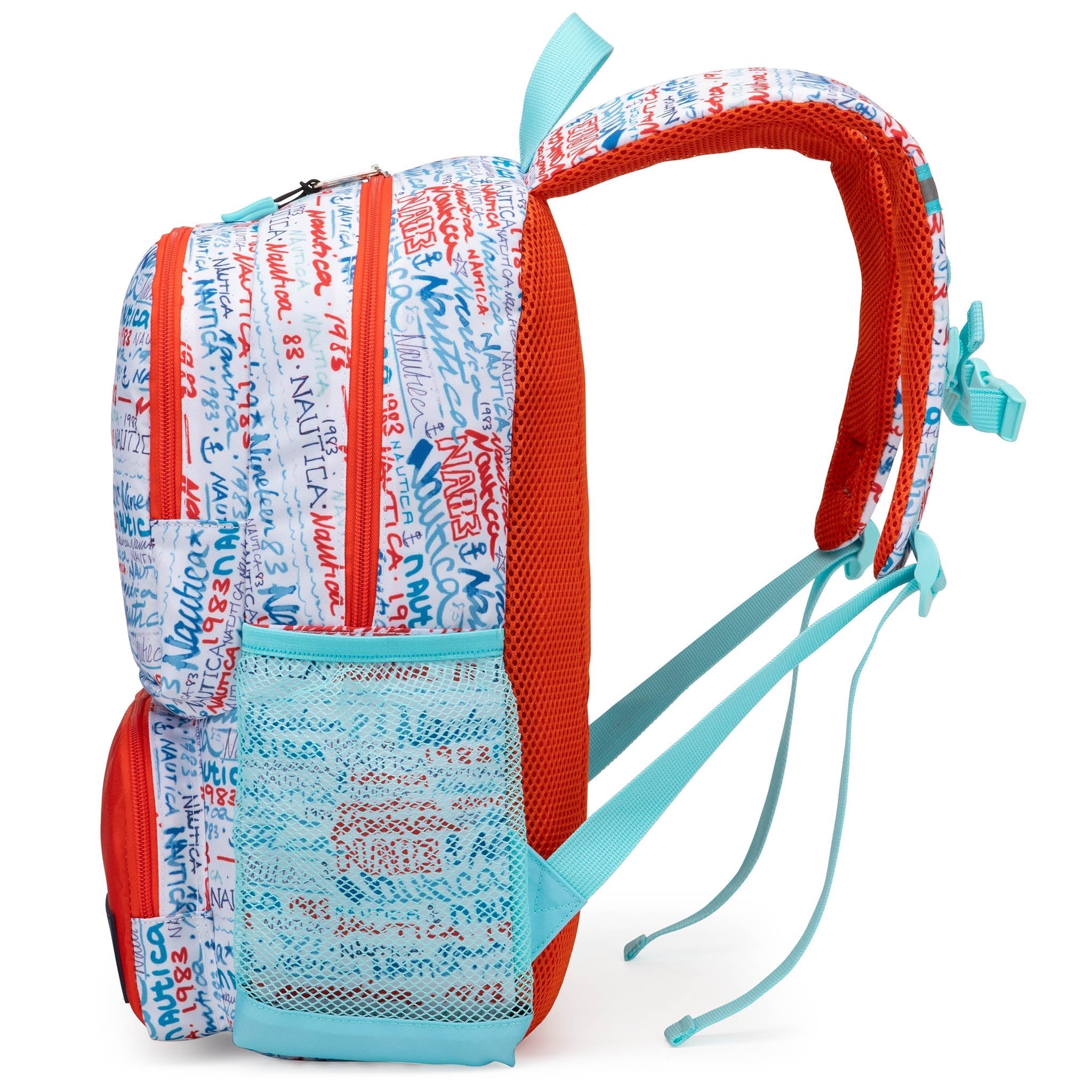 Nautica graffiti print kids backpack with padded straps and multiple compartments for kindergarten and elementary school — view 4
