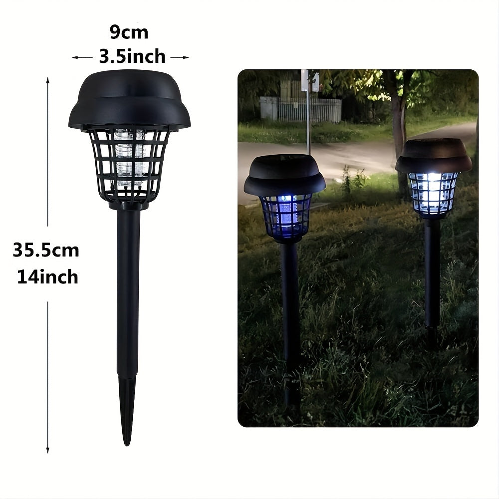 Four pack of black solar mosquito killer lights with UV technology for outdoor bug control — view 2