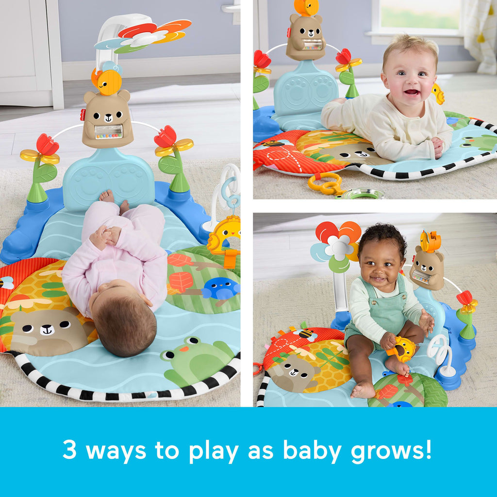 Fisher-Price 3-in-1 baby activity gym and play mat with swaying mobile and sensory toys — view 4