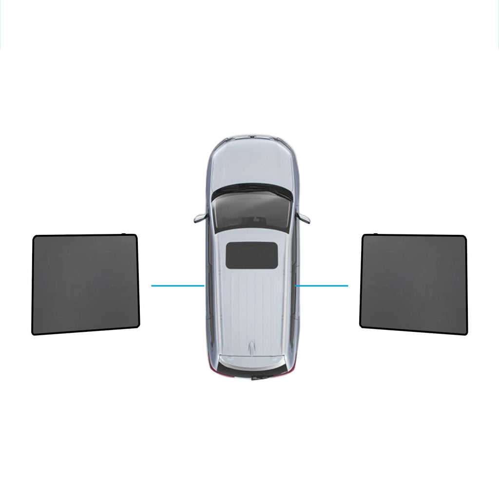Black nylon mesh magnetic car window sun shade for Mitsubishi Pajero vehicles — view 2