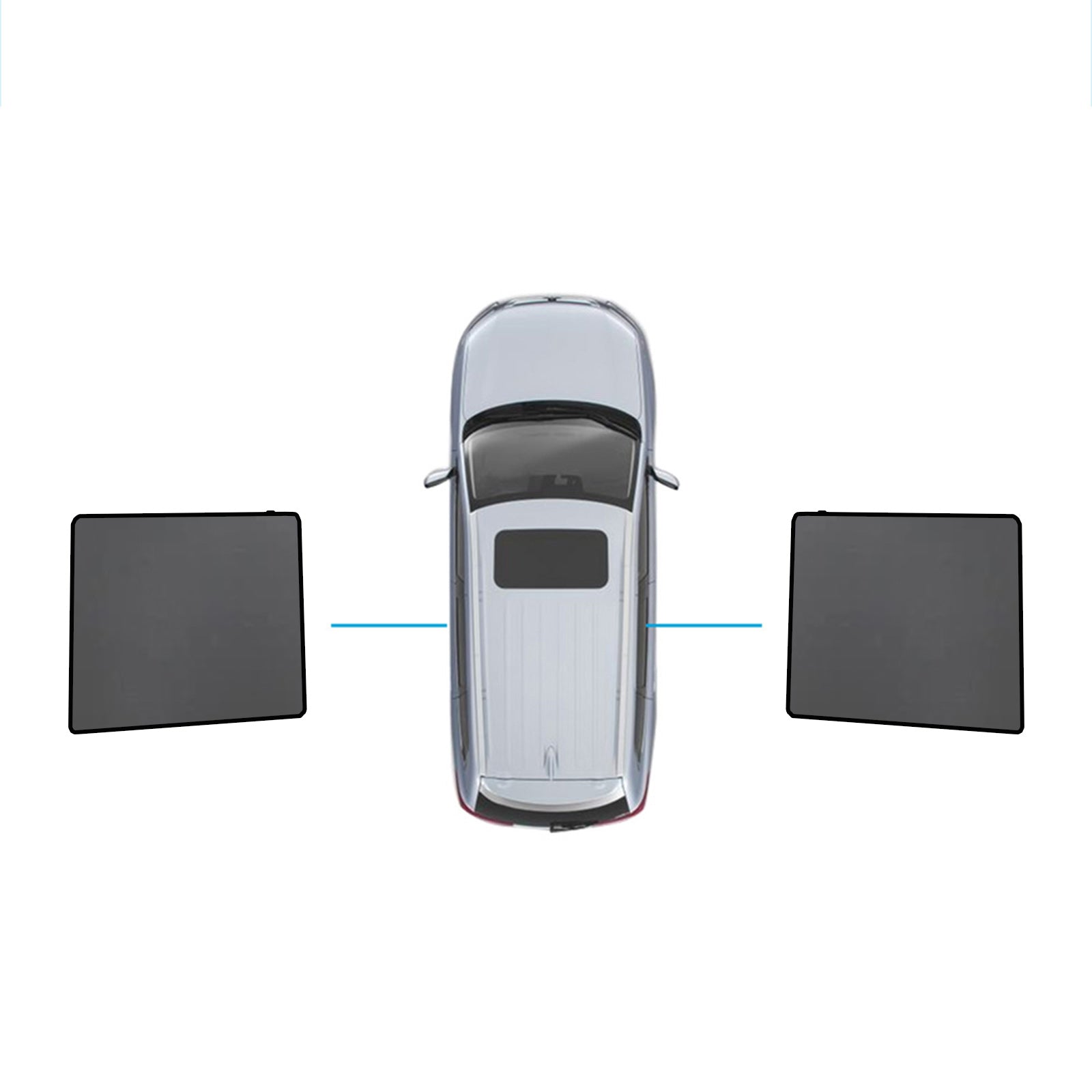 Black nylon mesh magnetic car window sun shade for Mitsubishi Pajero vehicles — view 2