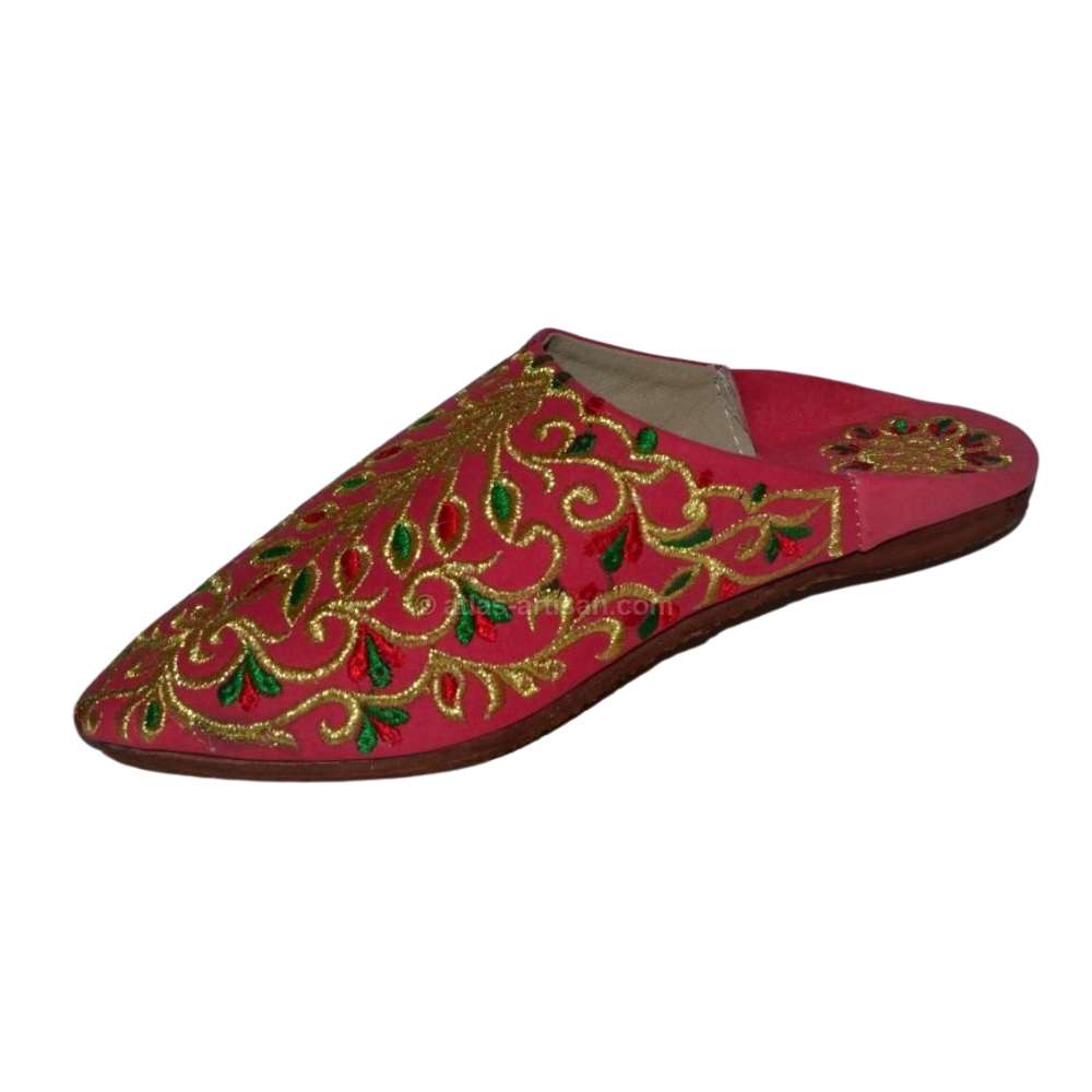 Fassi leather slippers for women with traditional Moroccan embroidery and soft protective inner lining — view 4