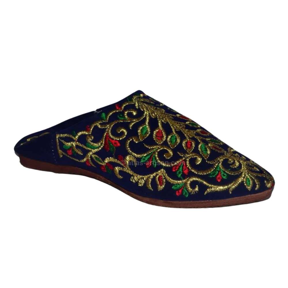 Fassi leather slippers for women with traditional Moroccan embroidery and soft protective inner lining — view 5