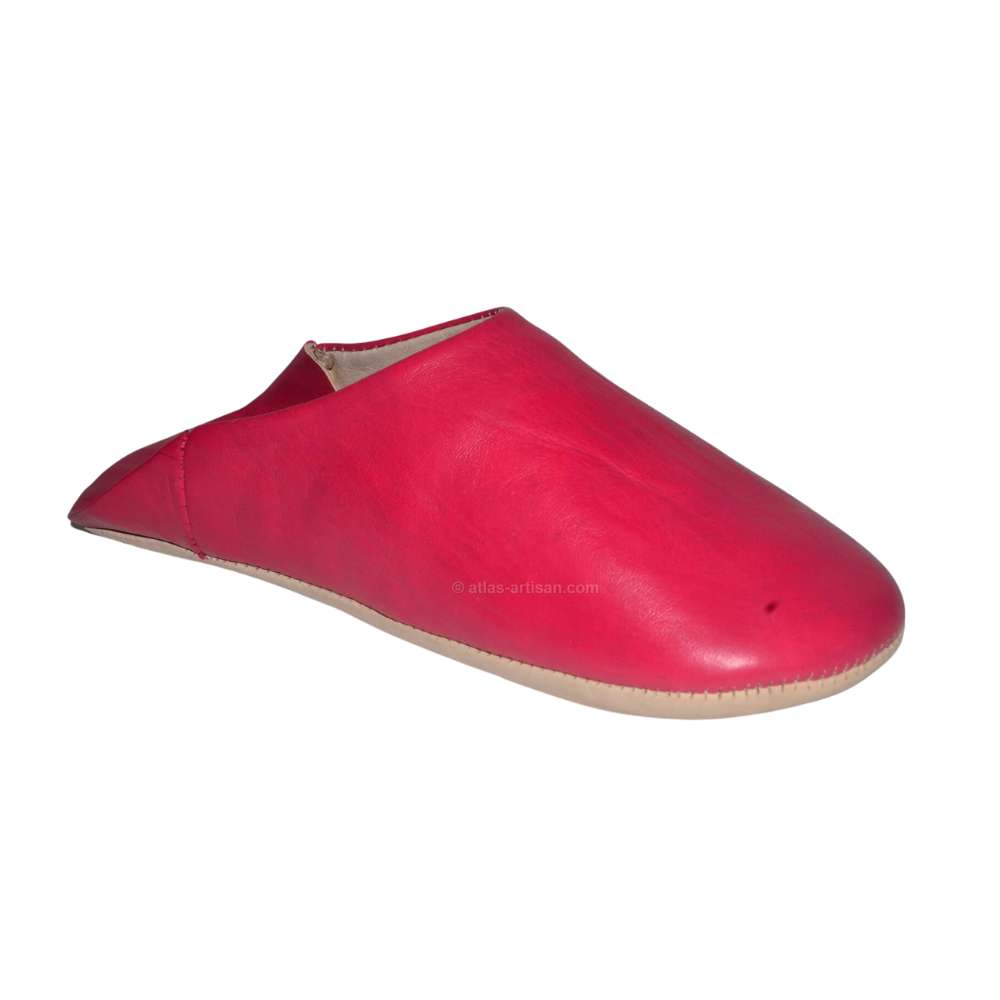 Authentic Moroccan leather Jellaba slippers with padded sole, traditional handcrafted babouches for indoor comfort