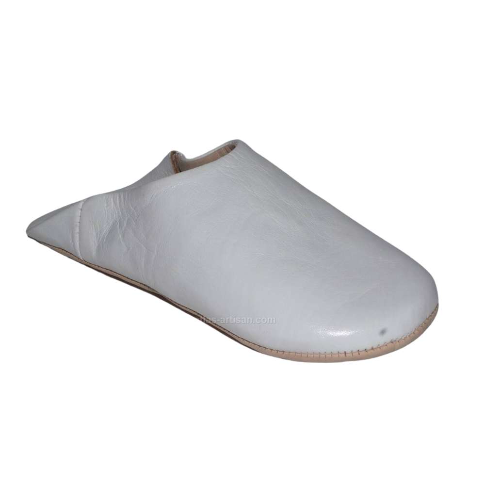 Authentic Moroccan leather Jellaba slippers with padded sole, traditional handcrafted babouches for indoor comfort — view 2
