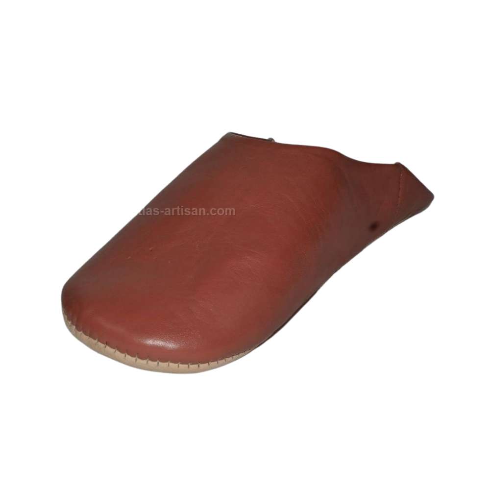 Authentic Moroccan leather Jellaba slippers with padded sole, traditional handcrafted babouches for indoor comfort — view 4