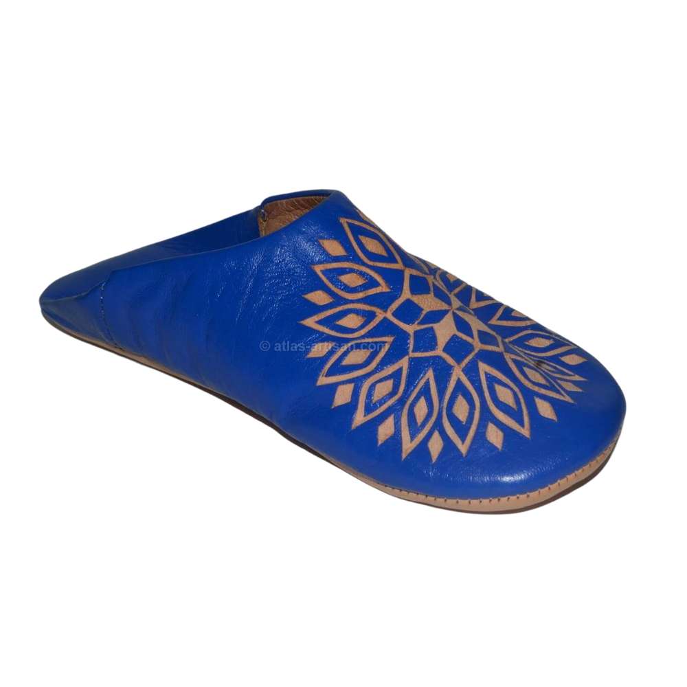 Handcrafted Smarin leather slippers in a traditional slip-on babouche style featuring flexible cushioned soles — view 2