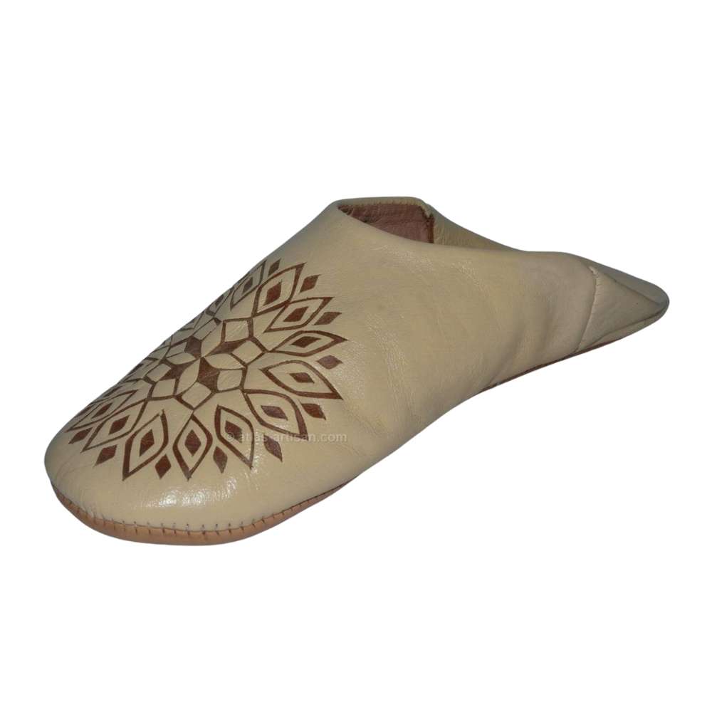 Handcrafted Smarin leather slippers in a traditional slip-on babouche style featuring flexible cushioned soles — view 3