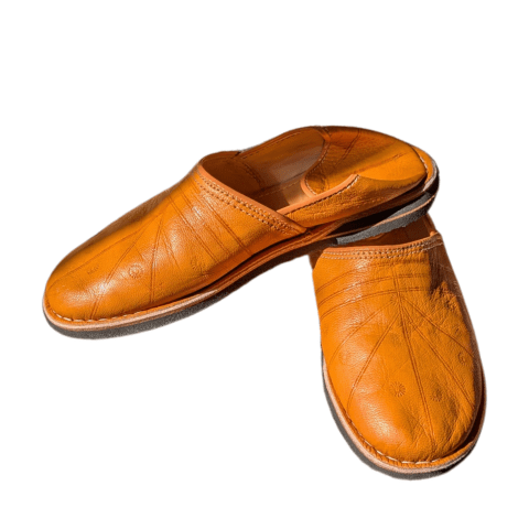 Handmade Moroccan leather slippers villages babouches with adjustable heel and reinforced thick comfortable sole — view 5