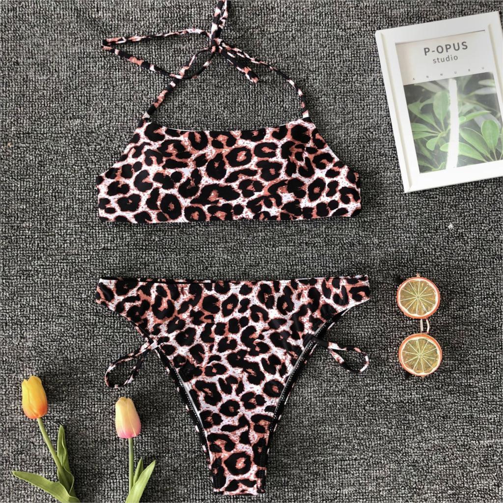 Women's two-piece lace-up back bikini set with mid-waist bottoms and padded wire-free top — view 3