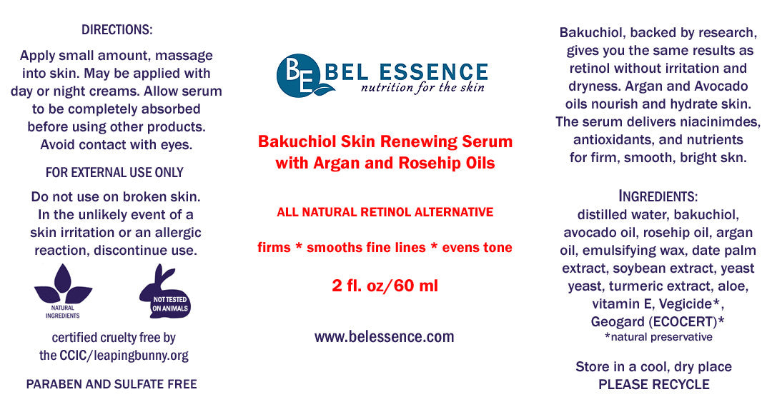 Two ounce bottle of Bakuchiol natural retinol face serum with Argan and Rosehip oils — view 4
