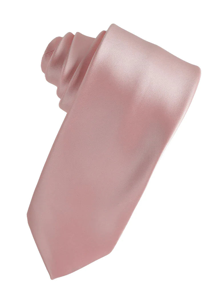 Solid color Eternity men's necktie made of premium woven satin twill in a self tie style — view 2
