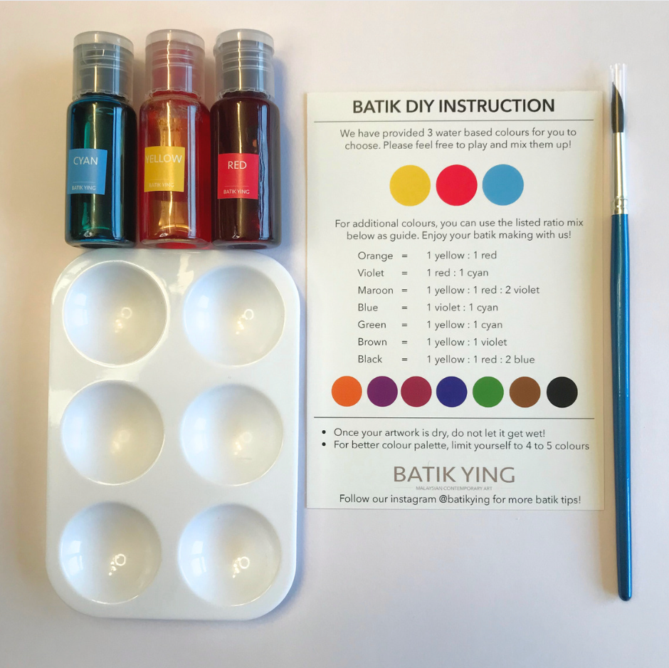 Cheeky Robin mini batik craft kit in a 10cm wooden display ring — view 5
