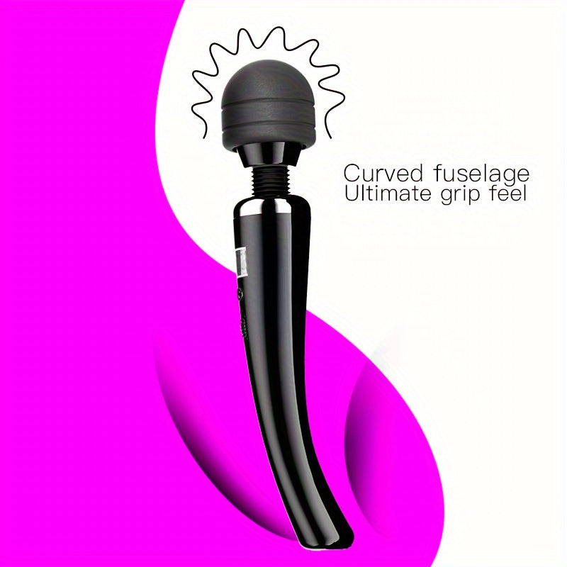 Black high-frequency portable handheld deep tissue massager for full body muscle relief and relaxation — view 3