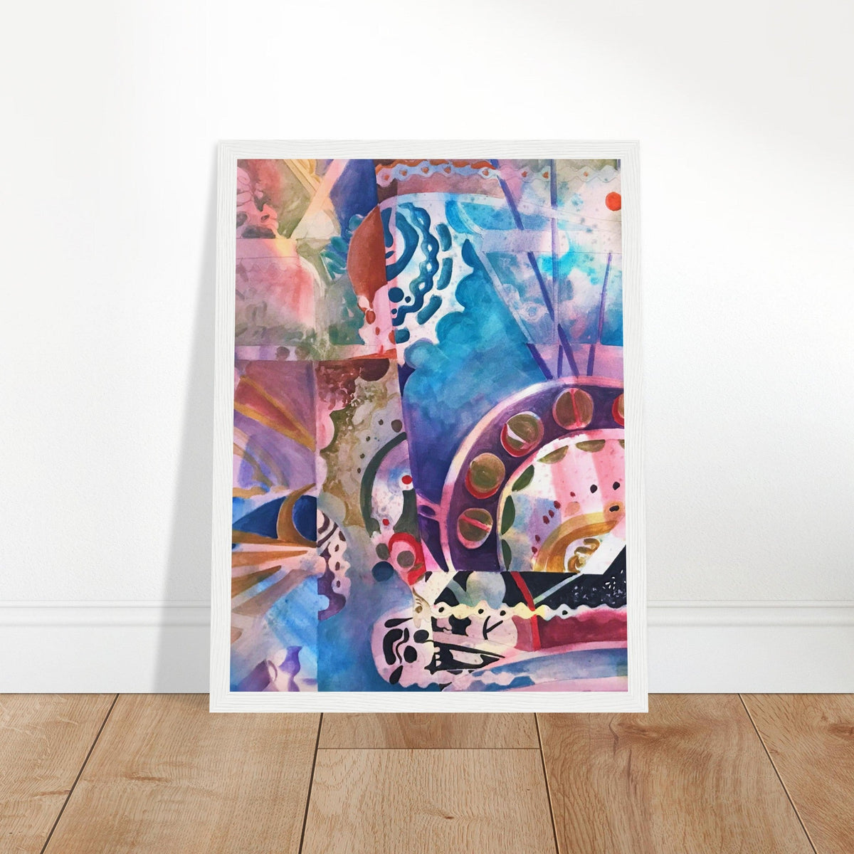 'Kaleidoscope' Abstract I 12x16 inch Wooden Framed Art Print  I Original Artwork by American Artist Barbara Cleary-3