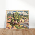 ‘Lakeside’ Coastal Landscape | 16x20 Wooden Framed Art Print | Original Artwork by American Artist Barbara Cleary-1