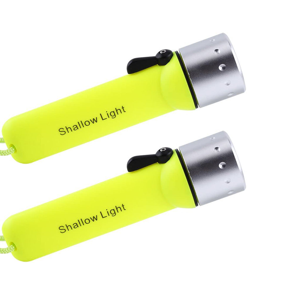 Waterproof scuba diving flashlight torch in durable aluminum alloy and impact resistant plastic — view 3