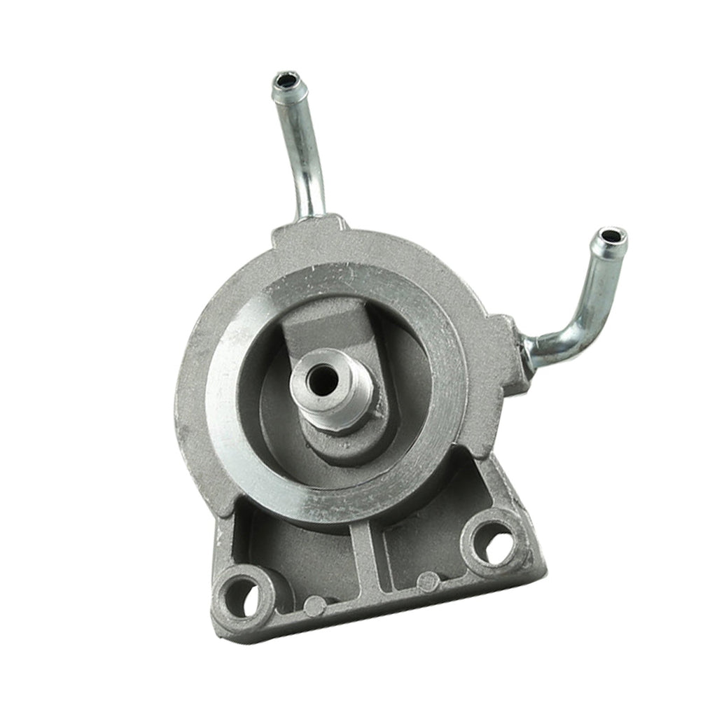 Heavy duty metal diesel fuel primer pump assembly with mounting bracket and hose connections — view 4