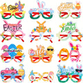 Easter party eyeglasses set in assorted colors featuring plastic rabbit, egg, and chick novelty frames