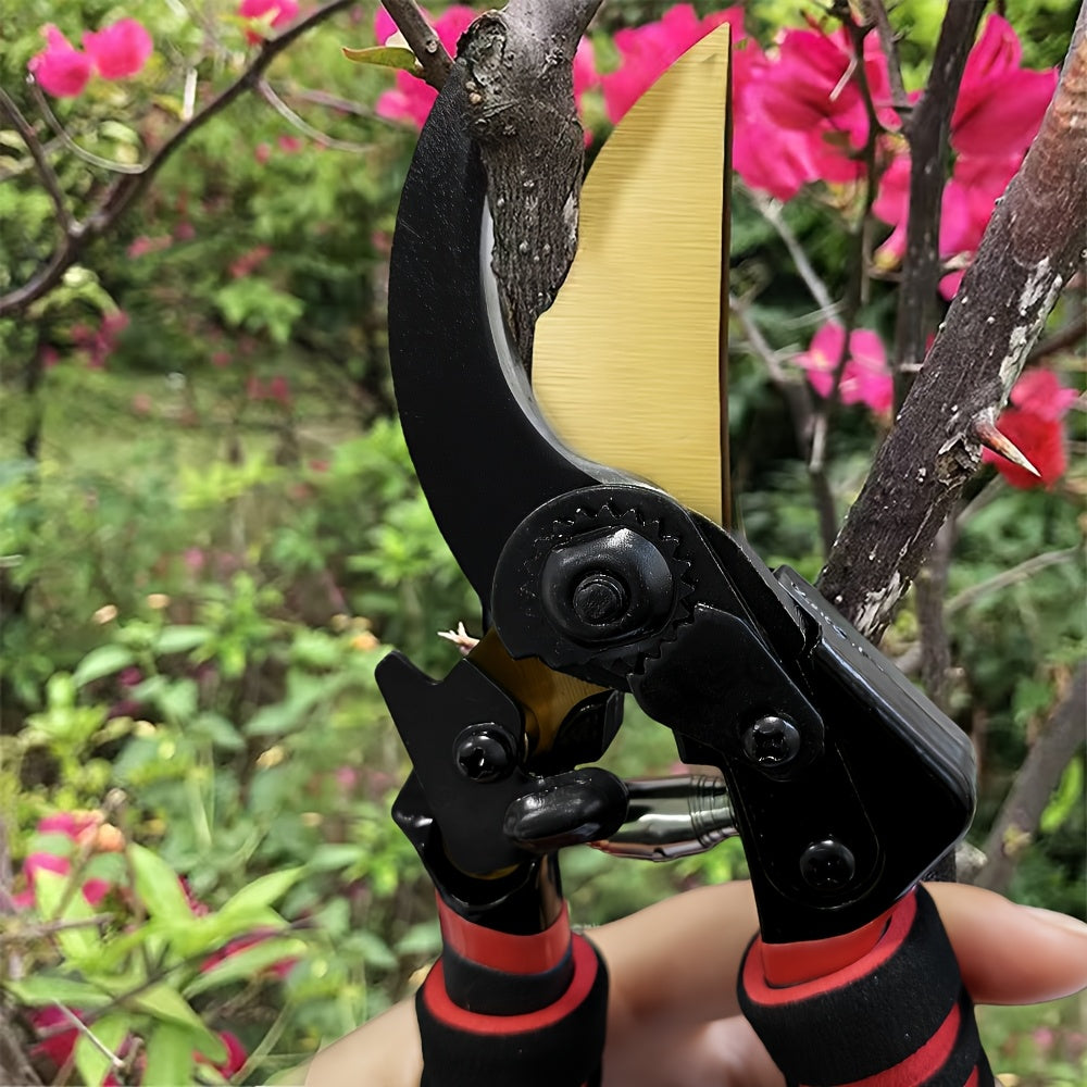 Heavy-duty carbon steel pruning garden shears with ergonomic handles for trimming plants and shrubs — view 5