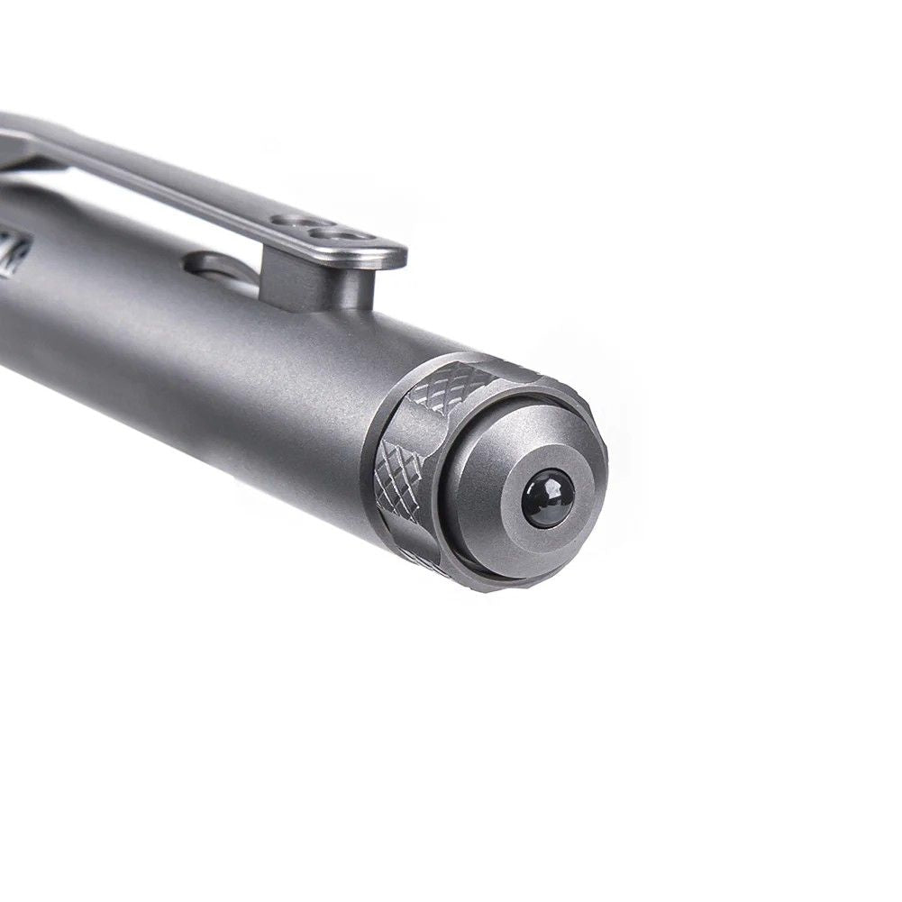 Nextorch NP11 Ti titanium tactical pen with deep carry clip and tungsten steel strike tip — view 4