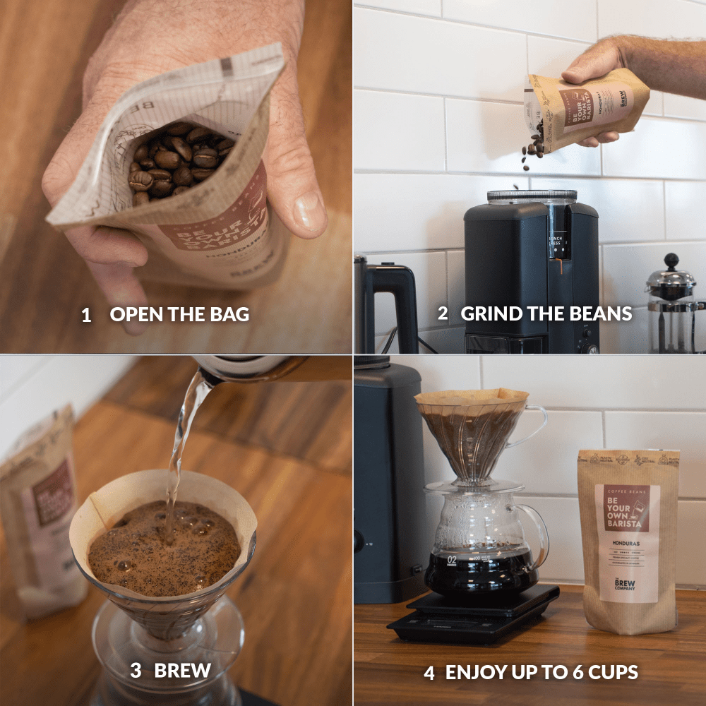 Ethiopian Sidamo whole bean coffee in eco-friendly kraft paper packaging with brand label — view 4