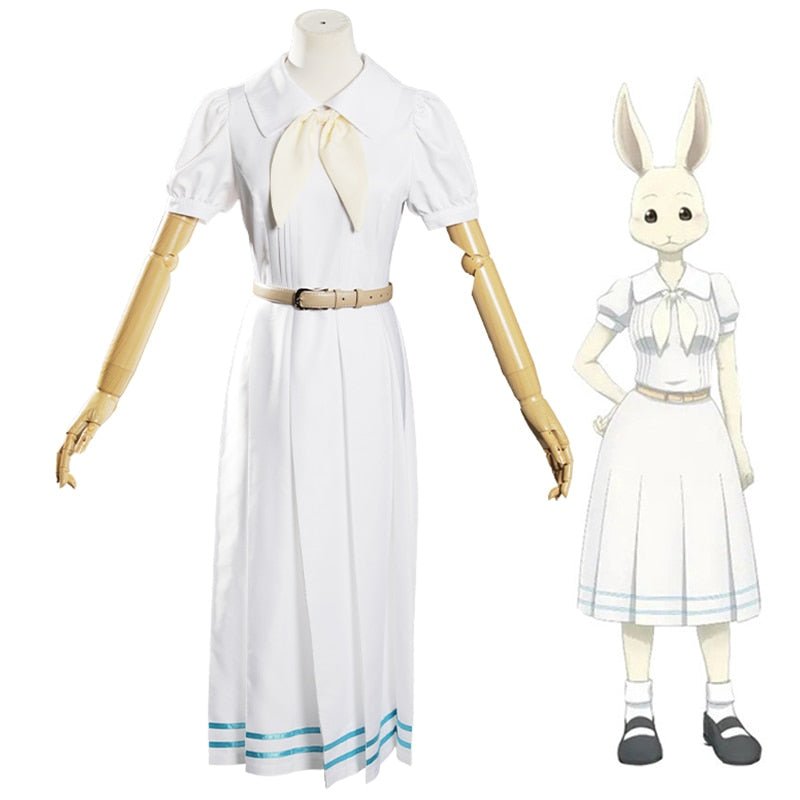 Beastars Haru cosplay costume dress, women's white rabbit Japanese school uniform outfit