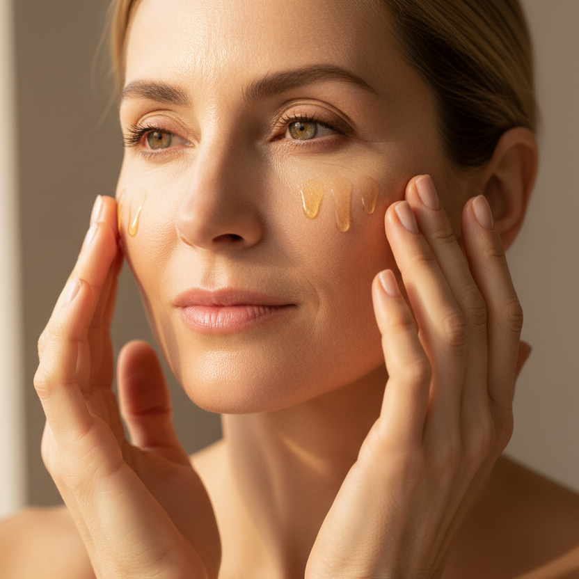 Restorative organic face oil in a sleek glass dropper bottle for natural skincare routines — view 3