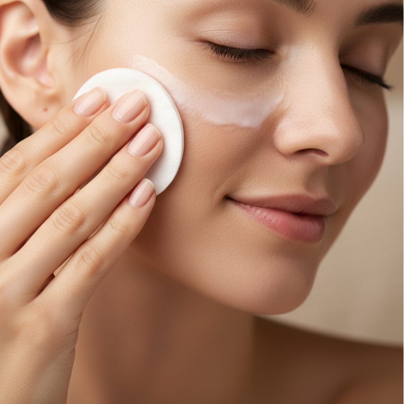 Bottle of Vooqo gentle milk makeup remover and hydrating face cleanser for sensitive skin. — view 2