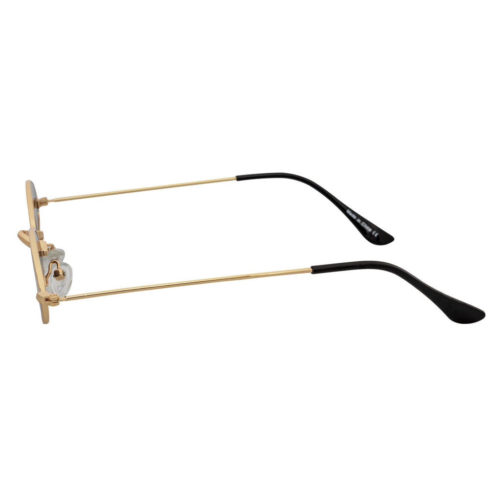 BECK - Small Metal Round Oval Sunglasses Gold Smoke-3