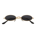 BECK - Small Metal Round Oval Sunglasses Gold Smoke-0